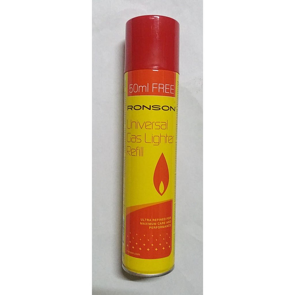 Ronson Universal Butane Gas Lighter Refill 300ml + free 50ml Shopee