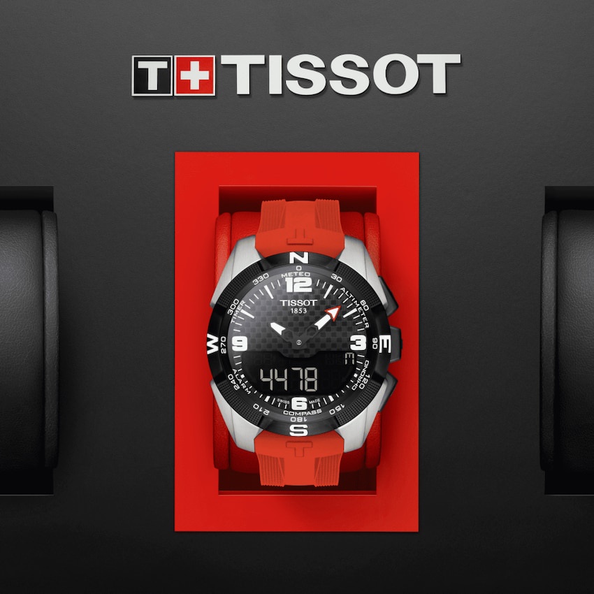 CLEARANCE TISSOT T091.420.47.057.00 T0914204705700 Men s Ana Digi Watch T TOUCH EXPERT SOLAR 45mm Black Origin