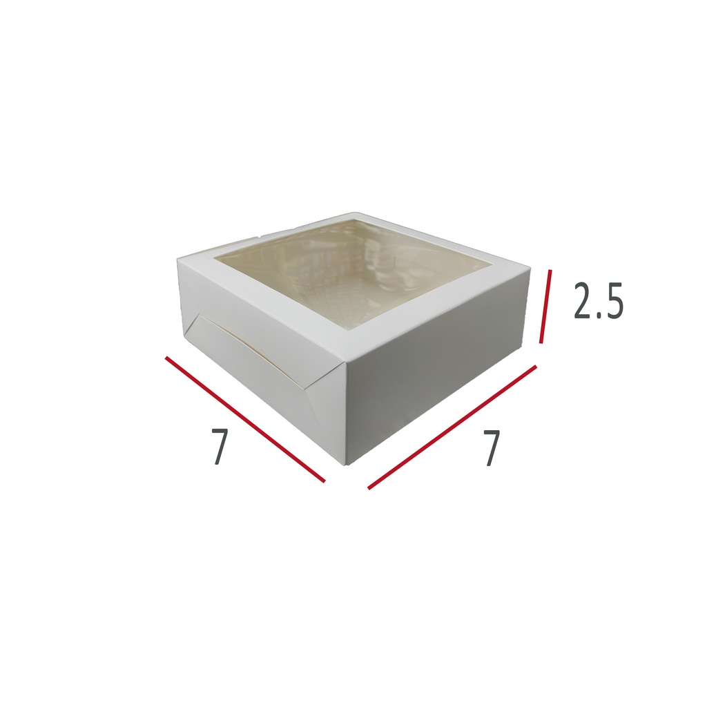 50psc 5/6/7/8 inch White Window Cake Box/ White Window Talam Box ...
