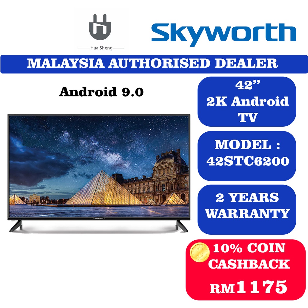 Skyworth 42 Inch 2K Full HD Android TV Netflix Youtube Google Play Store  42STC6200 | Shopee Malaysia