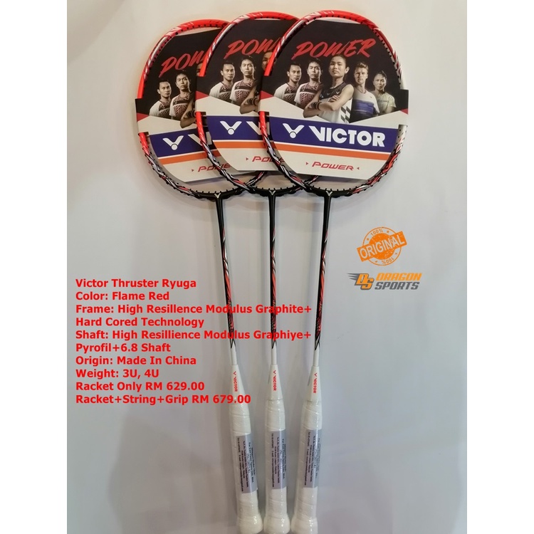 Victor Thruster Ryuga Badminton Racket 100 Original Shopee Malaysia