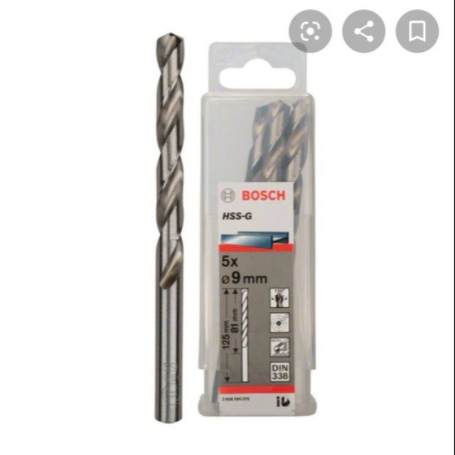 Bosch Hss G Metal Drill Bit 9 5mm 16 0mm Shopee Malaysia