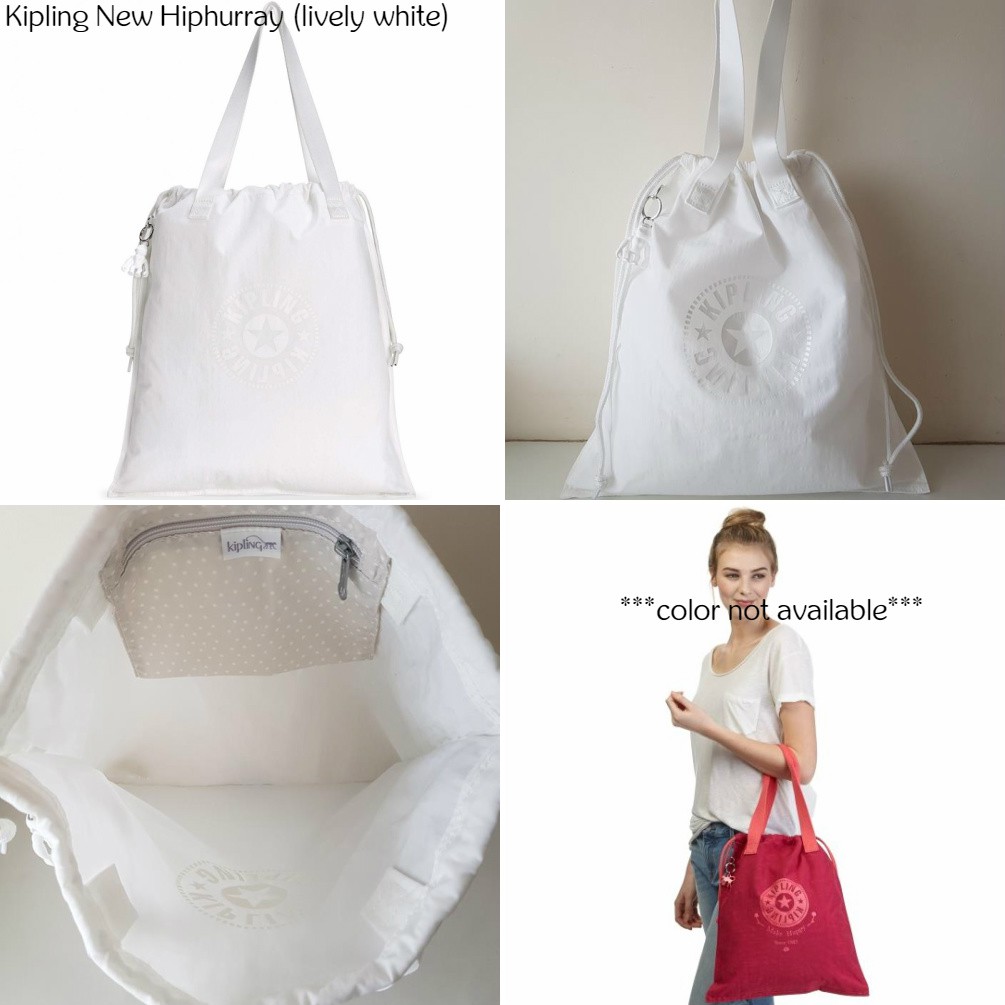 NWT Authentic Kipling New Hiphurray Lightweight Drawstring Tote Shopping Bag Shopee Malaysia