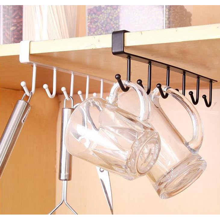 Kitchen Cabinet Under Shelf Cup Mug Holder Iron Hanging Storage Rack ...