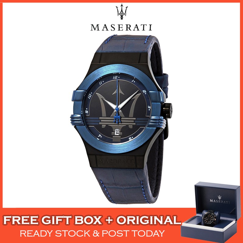 100 Original Maserati Potenza Leather Stainless Steel Men Watch Jam Tangan Lelaki R8851108007