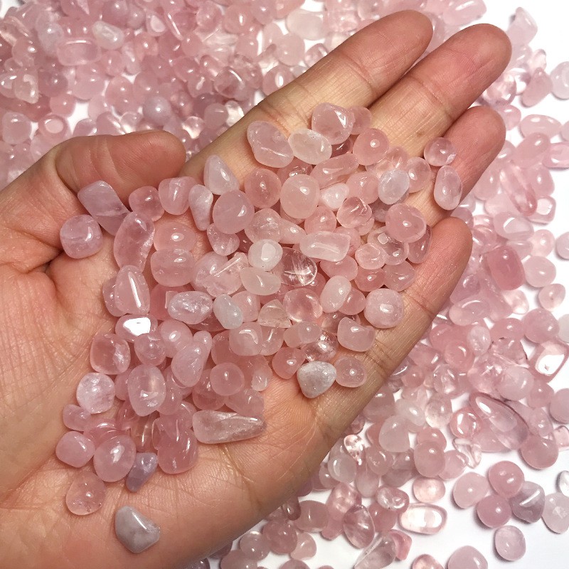 Natural Pink Gravel Rock Crystal Quartz Fish Tank Flowerpot DIY Stone