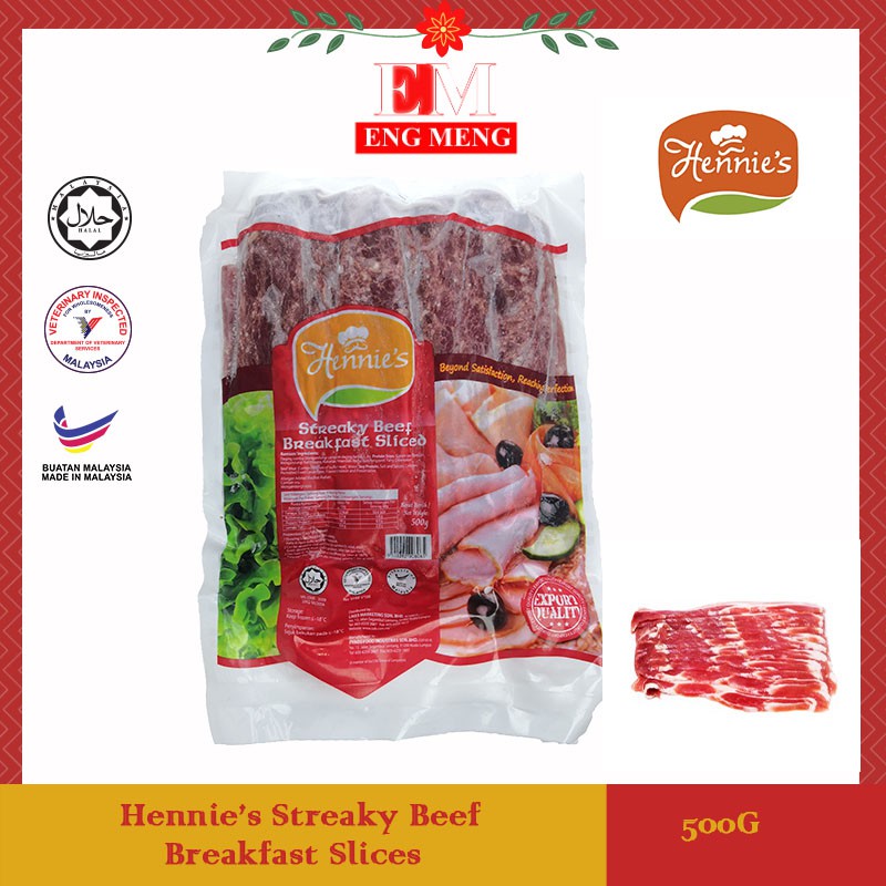 Hennie's Streaky Beef Breakfast Slices 500G Hennie's 五花牛肉早餐片500G ...