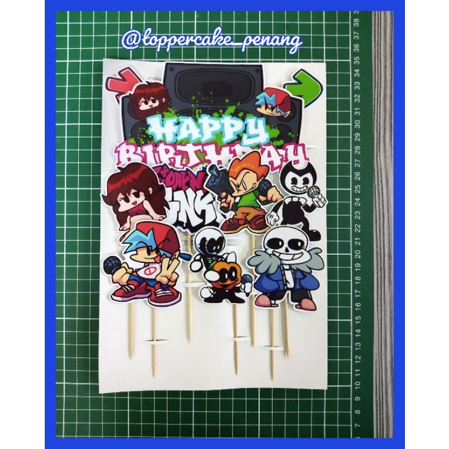 Friday Night Funkin & Stick War Legacy Game Happy Birthday Decoration 