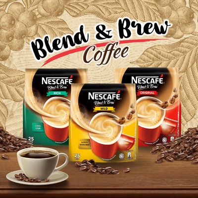 5 FLAVOURS Nescafe Blend Brew Coffee 3IN1 Instant Coffee (Nescafe ...