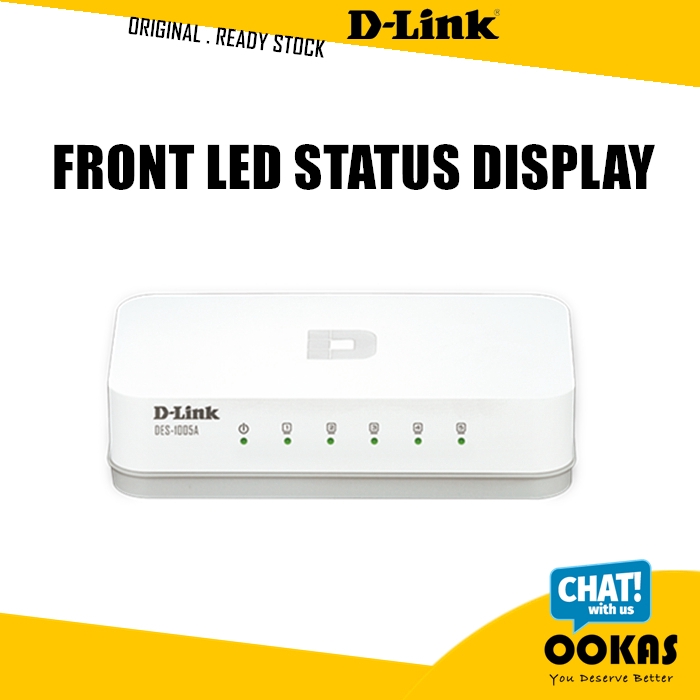 D-LINK 5 Port 10/100 Desktop LAN Switch Ethernet Network DES-1005C ...