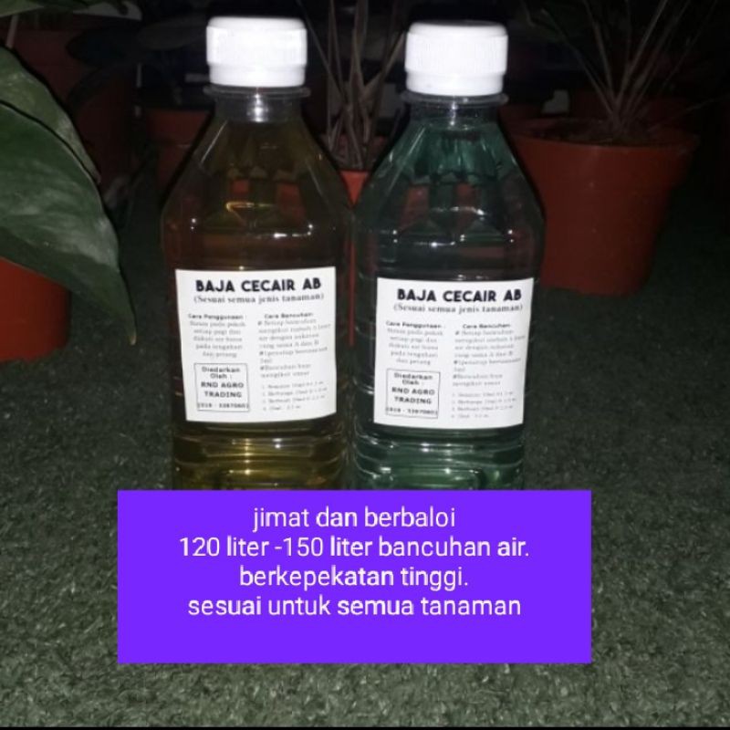 Pati Baja AB (500ml A 500ml B) Double Dos @ 150 Liter Air Hidroponik ...