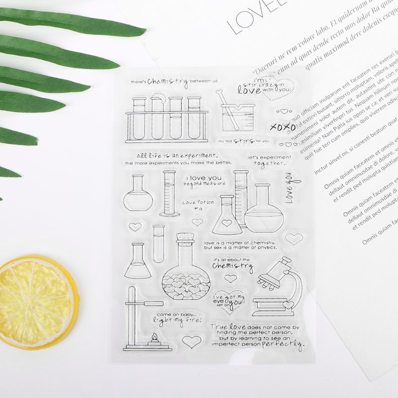 love* Chemistry DIY Silicone Clear Stamp Cling Seal Scrapbook Embossing ...