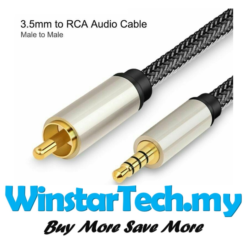 Digital Coaxial Audio Video Cable Stereo Spdif Rca To 35mm Jack Male Stereo Shopee Malaysia 6560