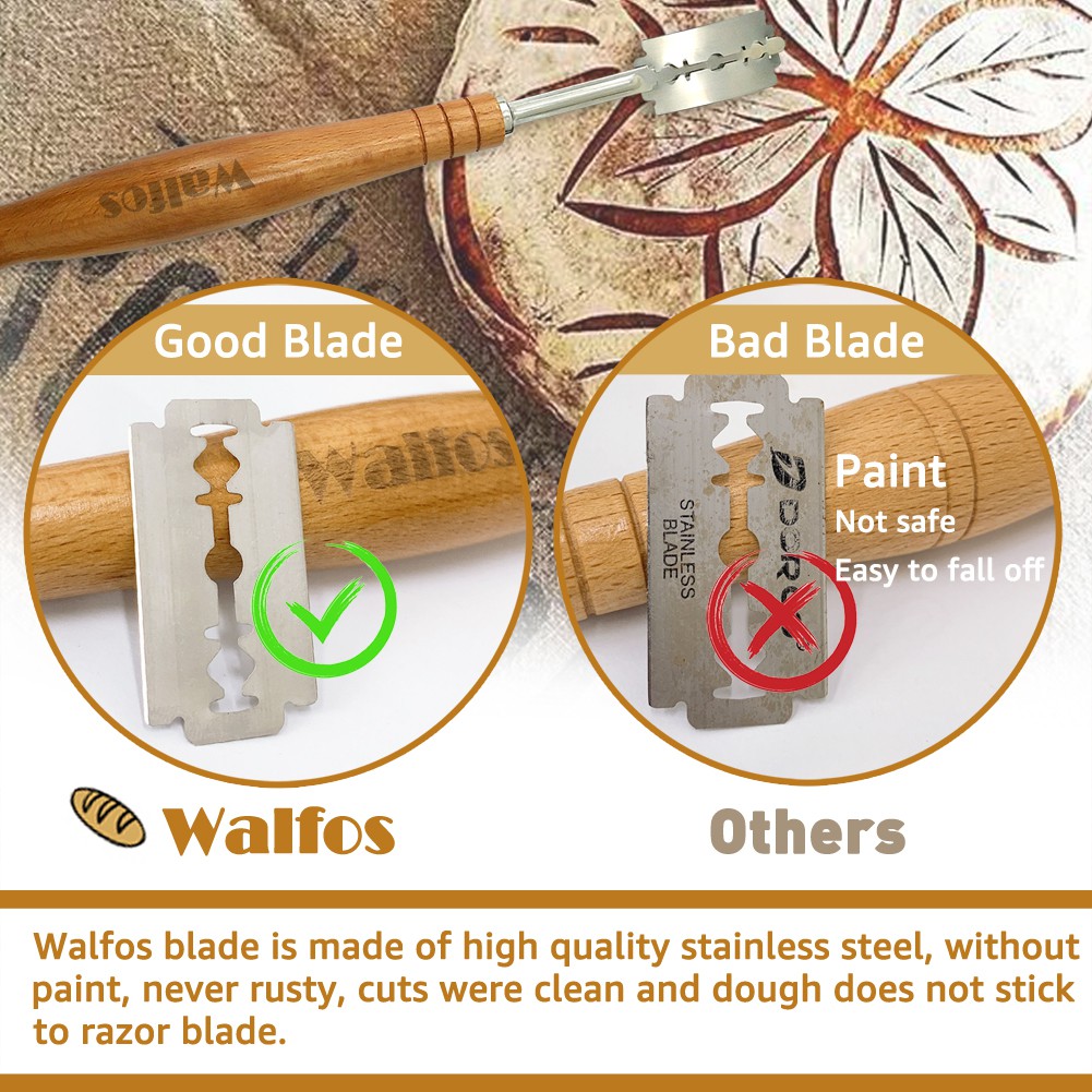 WALFOS Bread Lame New European Bread Arc Curved Dough Scoring Knife