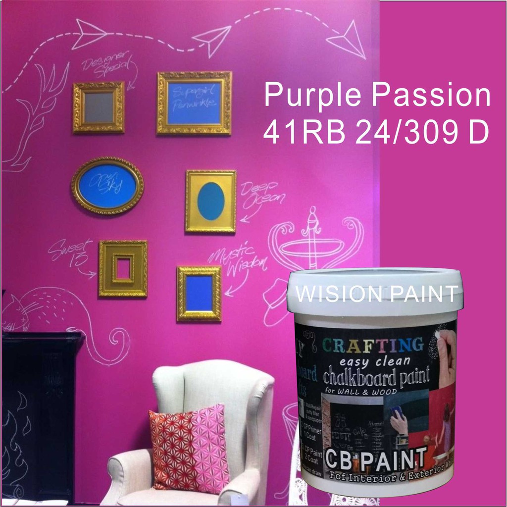 CHALKBOARD PAINT ( 1L ) CRAFTING EASY CLEAN FOR INTERIOR & EXTERIOR WALL  PAINT / PAPAN KAPUR CAT / chalk board m