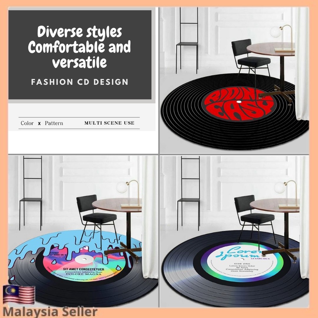 Carpet CD Music Disc Pattern/Karpet/Non-Slip Mat/Round Carpet ...