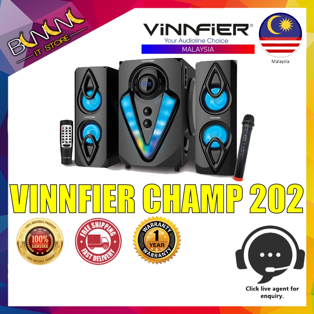 VINNFIER CHAMP 202 BTRM 2.1 Speaker Karaoke System Bluetooth FM Radio