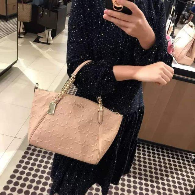 Small kelsey chain satchel in signature leather deals