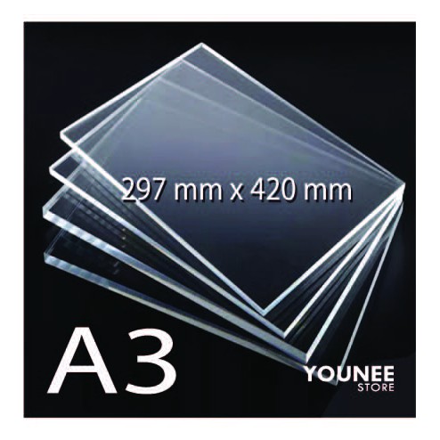 A3 transparent ACRYLIC SHEET (CASTING GRADE) / PLASTIK CLEAR, PERSPEX