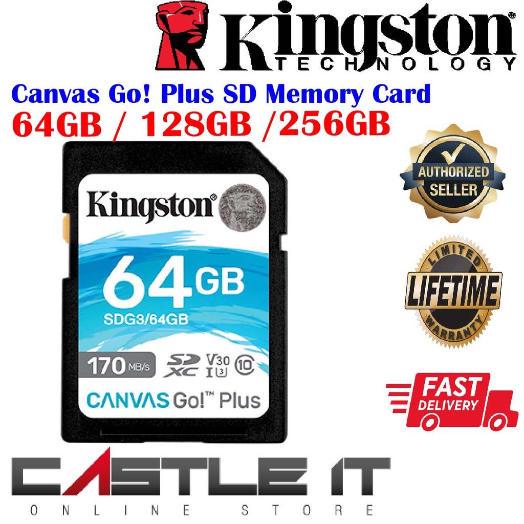 Kingston Canvas Go! Plus SD Memory Card 64GB 128GB 256GB 512GB (SDG3 ...