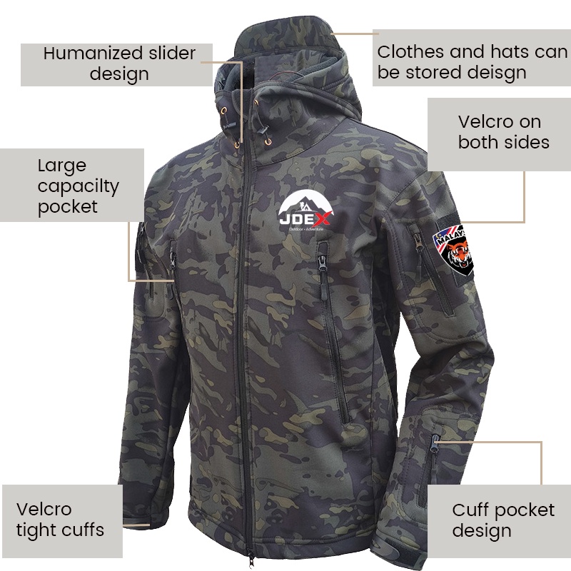 Jdex Sharkskin Waterproof Military Jacket Soft Shell Shark Skin Jaket Military Tad Windbreaker 