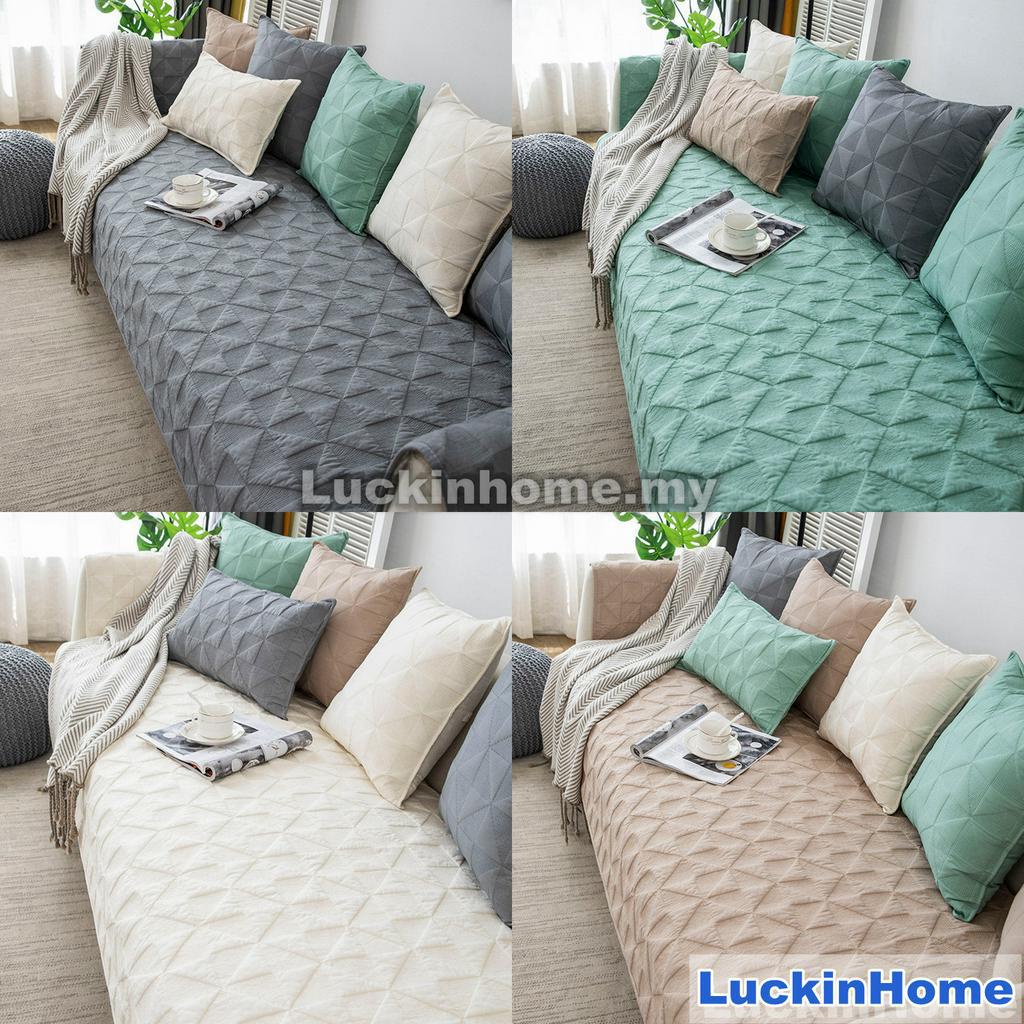 LuckinHome Embroidered Sofa Cover Sofa Cover 1/2/3/4/ Seater & L Shape