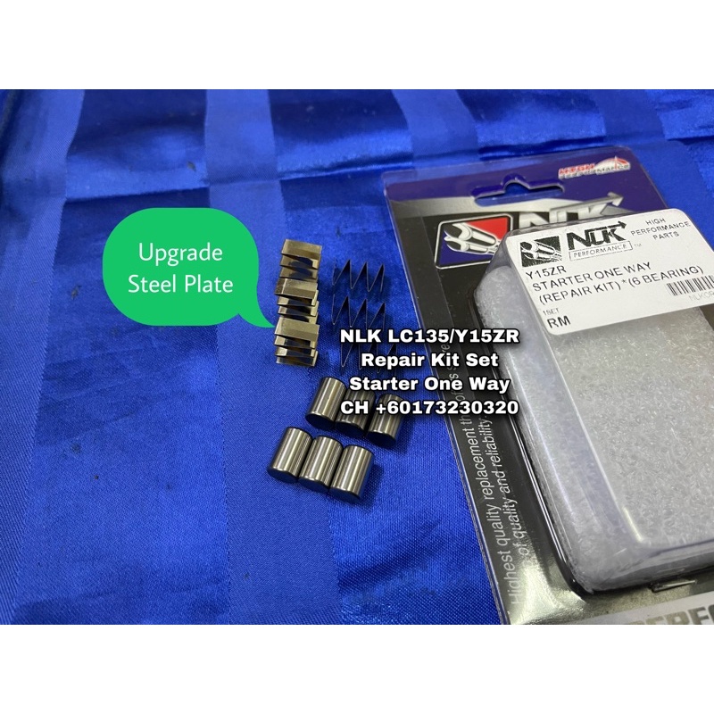 NLK LC135 Y15ZR Y16ZR FZ150 Starter One Way Racing 6 Bearing Repair Replacement Kit Steel Plate