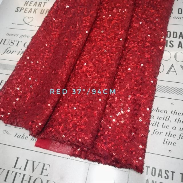 Sequin Lace Merah berkilat | Shopee Malaysia