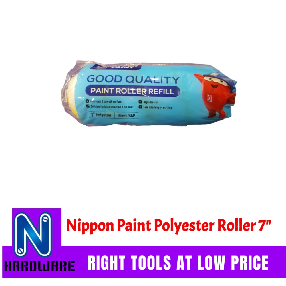 Nippon Paint 7" Polyester Paint Roller Refill Polyester for Interior ...