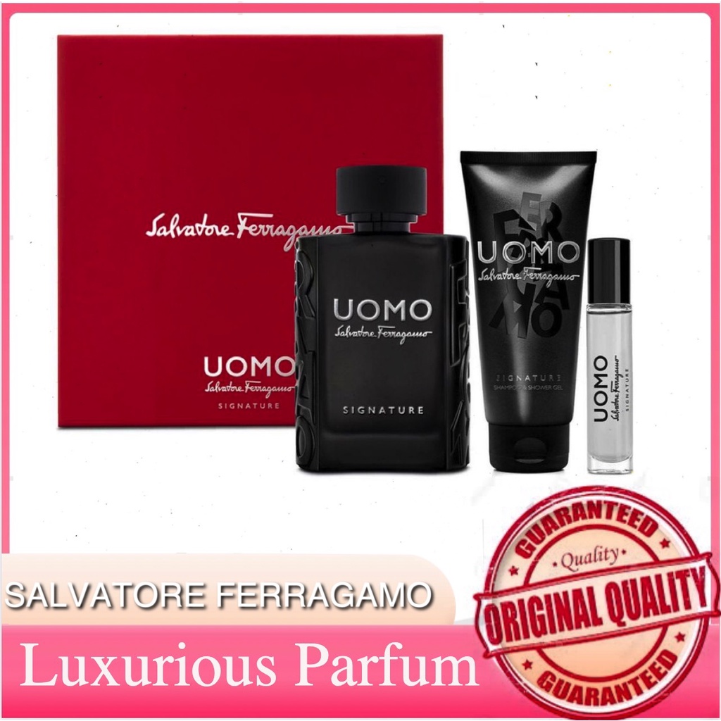ORIGINAL Salvatore Ferragamo Uomo Signature 100ML EDP Perfume Gift Set ...