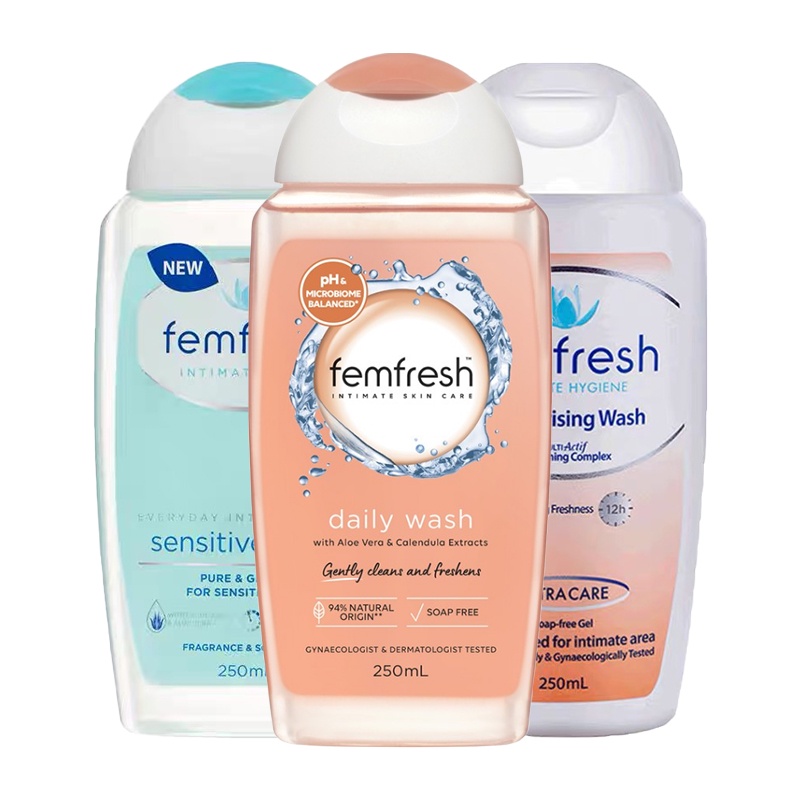2 x Femfresh Daily Intimate Wash 250ml Fem Fresh 500ml Pack