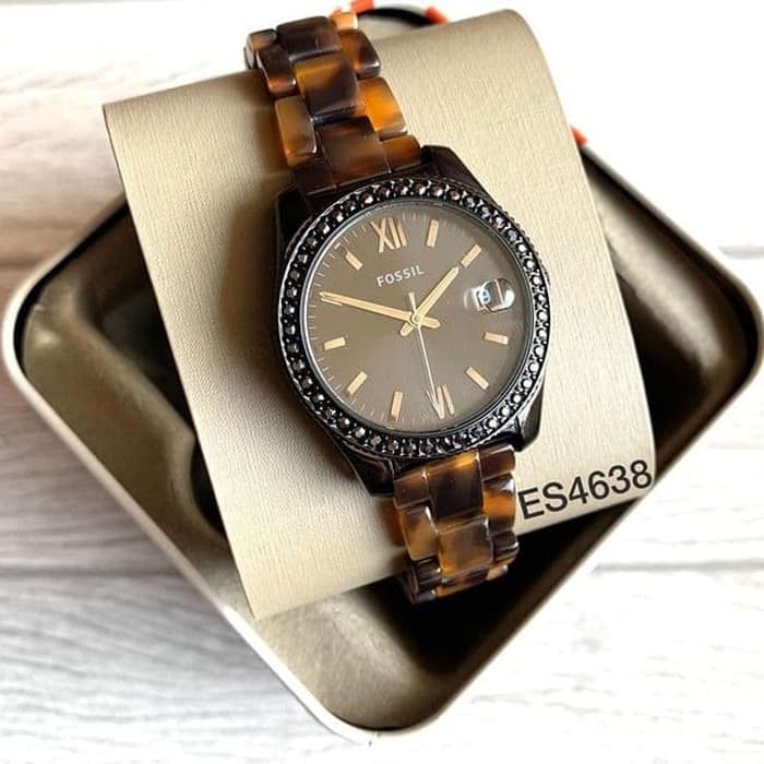 Fossil tortoise shell watch on sale women's