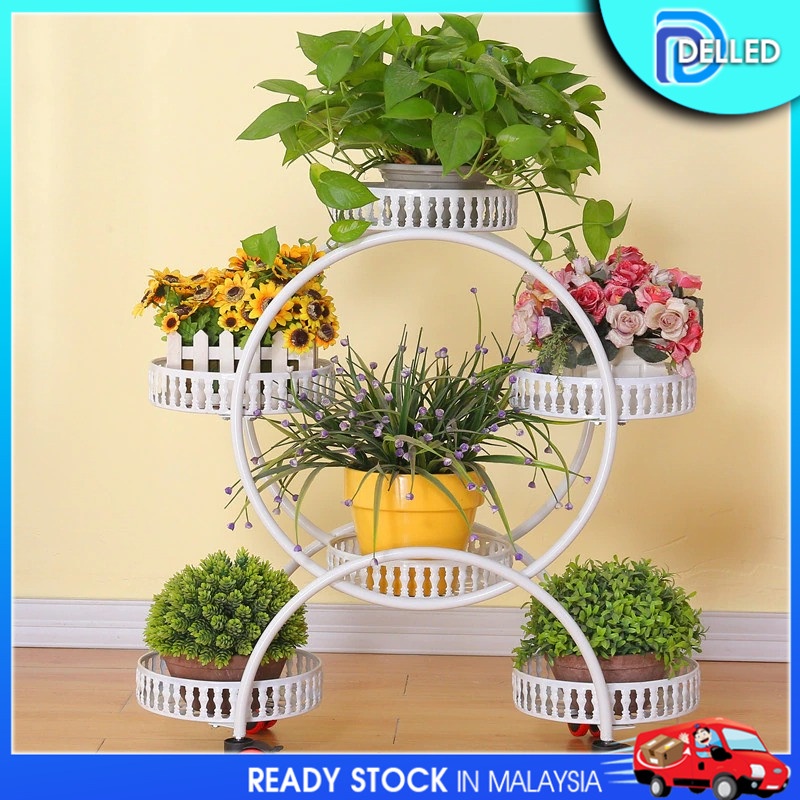 🇲🇾DELLED🇲🇾 Flower frame wrought iron multi-layer Flower Plants Rack ...