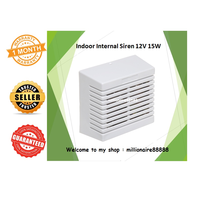 Indoor Internal Siren DC 12V 15W Burglar Alarm Siren (White) Shopee