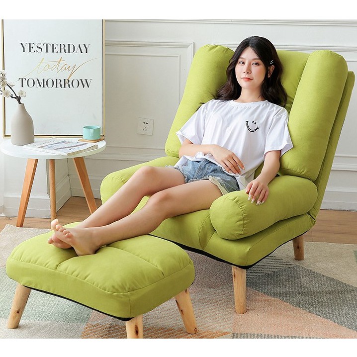 ikiji Japanese Style Bedroom Lazy Sofa Sofa Chair With Footrest Shopee Malaysia