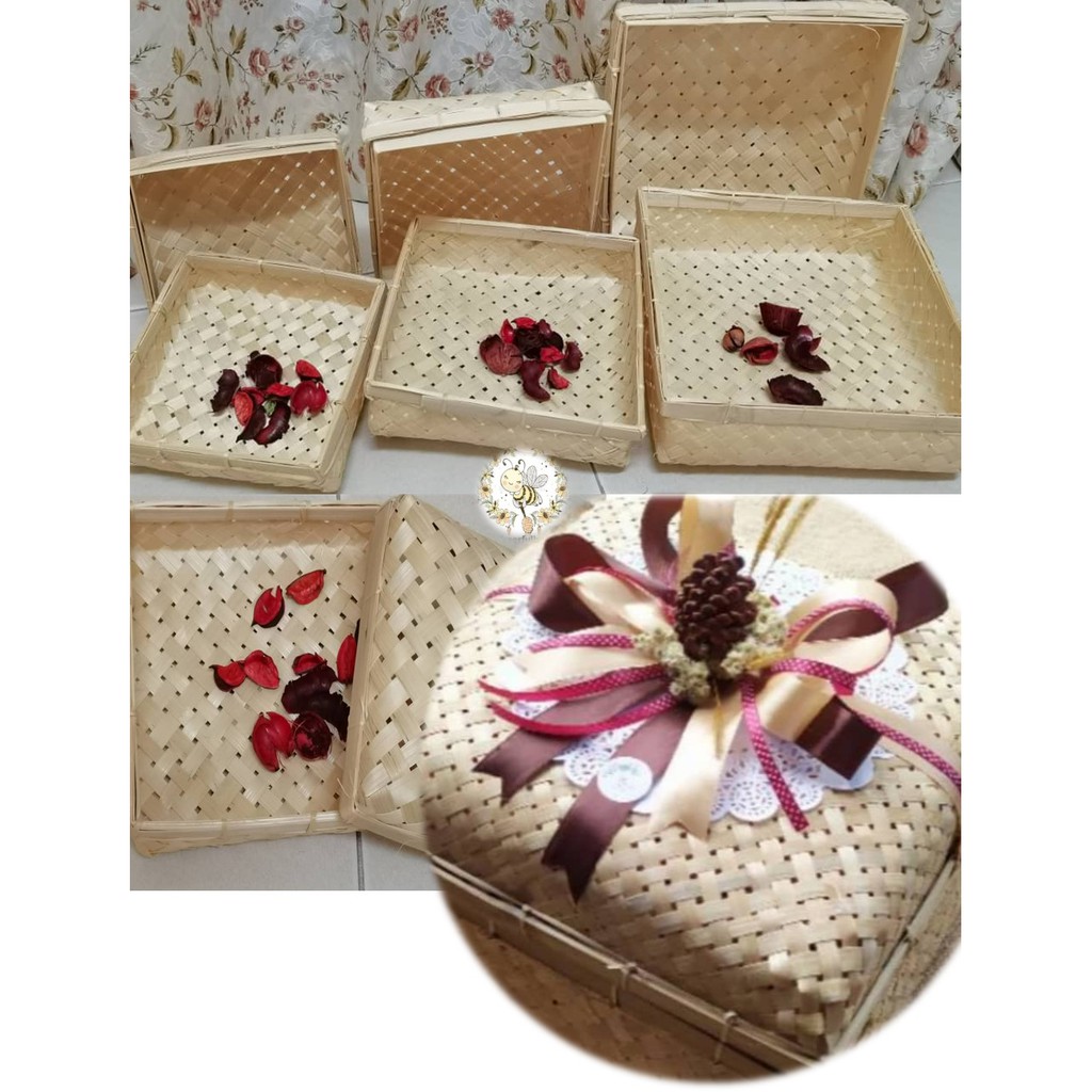 [Cheerfulbee] Handmade Bamboo Stacking Boxes Bamboo Natural Woven ...