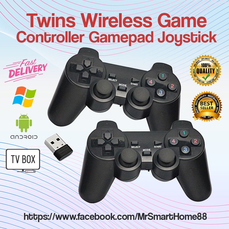 2.4GHz USB Twins Wireless game Controller Gamepad Joystick With  WIN98/2000/X/2003VISTA/WIN7 SYSTEM TV Box