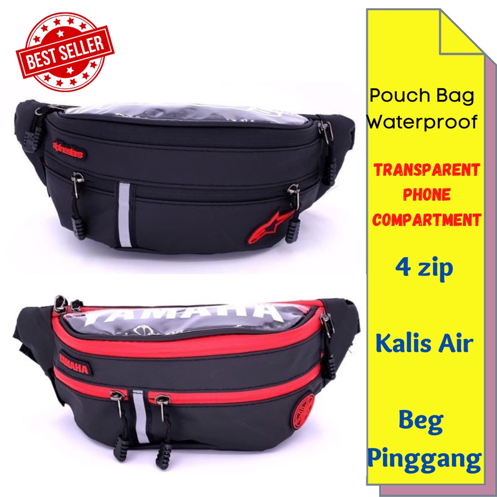 Waterproof Motorcycle Waist Bag Pouch Bag Porsh Beg Kalis Air Rider Bag ...