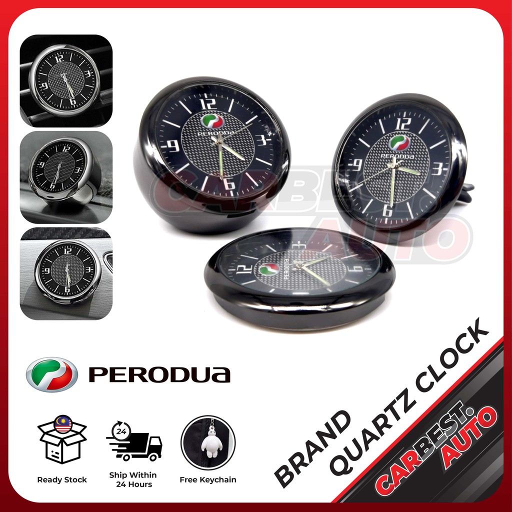 [NEW] PERODUA Car Mini Luminous Interior Quartz Clock Dashboard Alloy ...