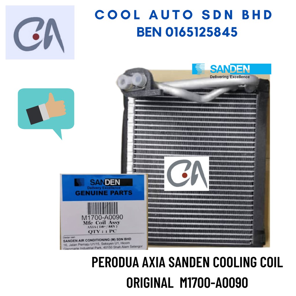 Ready Stock Perodua Axia Sanden Cooling Coil Original M A