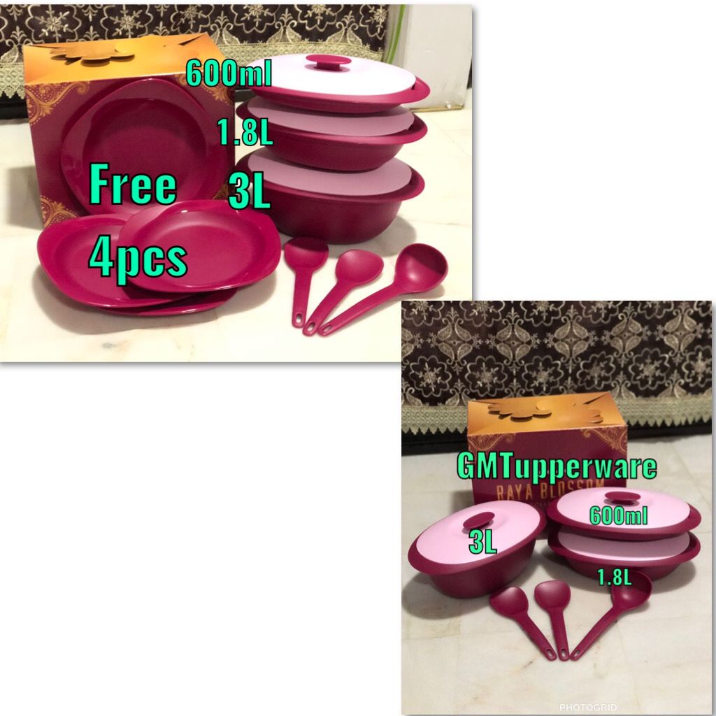 TUPPERWARE RAYA BLOSSOM(FULL SET/NO PLATE) | Shopee Malaysia