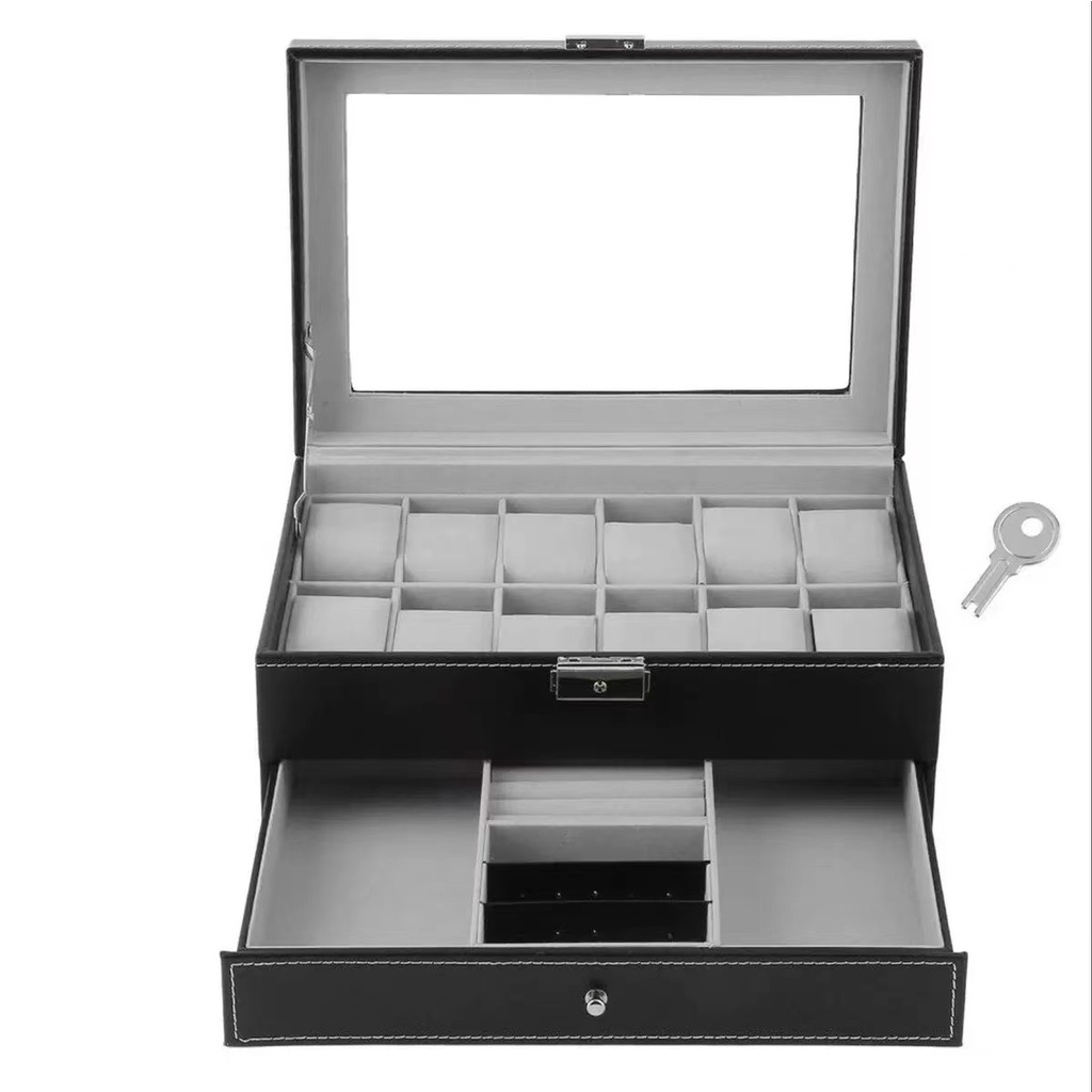 Lyt Online Premium Quality Pu Leather Watch Box Watch Slot Case Storage 