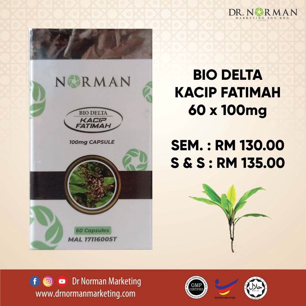 60 x 100mg CAPSULE BIO DELTA KACIP FATIMAH by DR.NORMAN | Shopee Malaysia