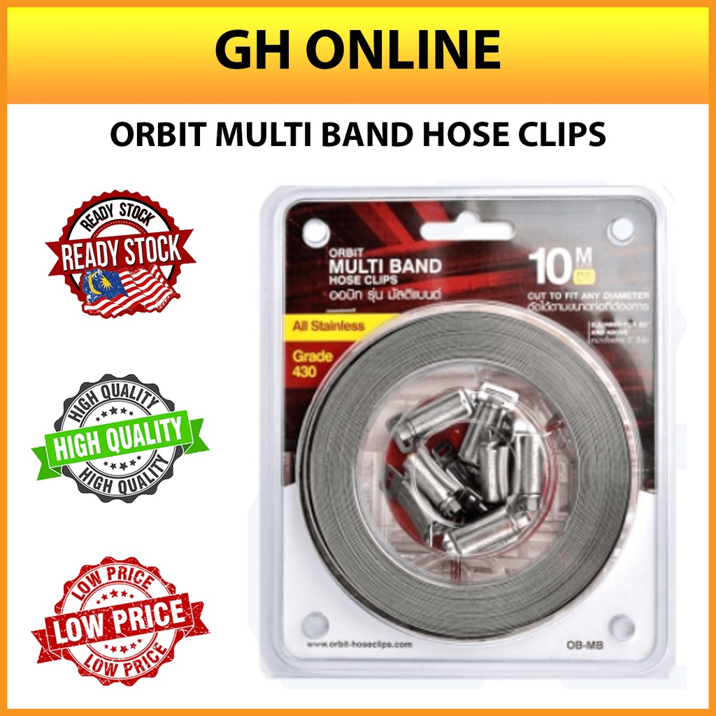 ORBIT MULTI BAND HOSE CLIPS 304 STAINLESS STEEL 10M | Shopee Malaysia