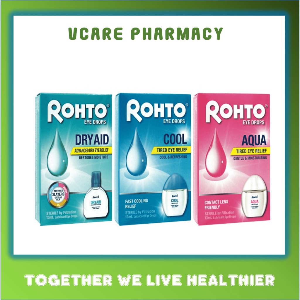 ROHTO EYEDROPS 13ML ( AQUA / DRY AID / COOL) | Shopee Malaysia