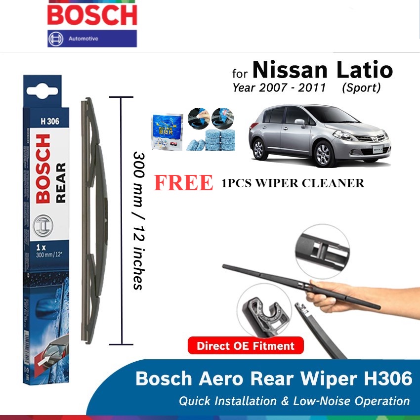 BOSCH H306 rear wiper for Nissan Latio Sport , year 2007 - 2011 (FREE ...