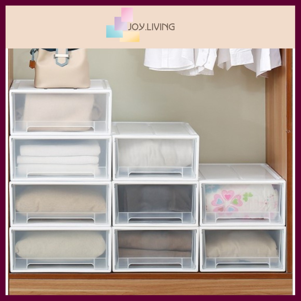 [Joy.Living] 37L/45L Multipurpose Stackable Plastic Wardrobe Storage ...