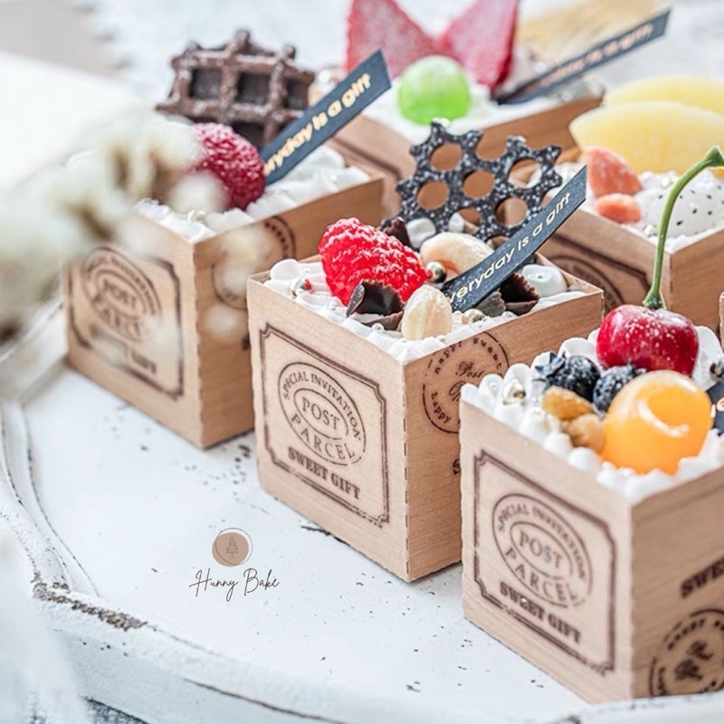 Trendy Brown Kraft Paper Hokkaido Square Muffin Cupcake Cup Bekas ...