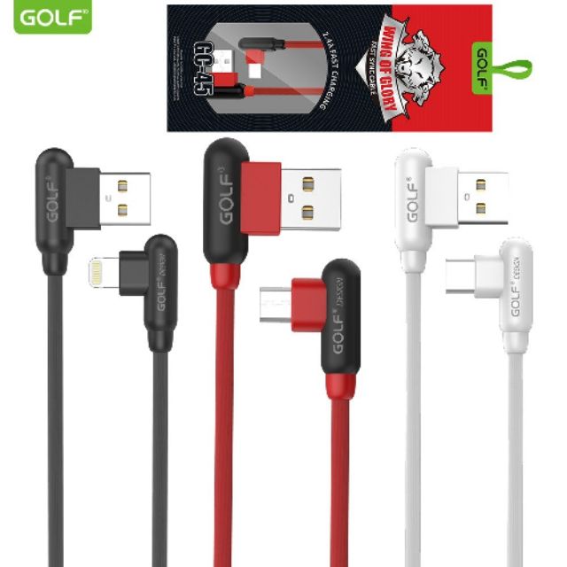 Golf GC-45 L Shape PVC Fast Charge Micro Usb IP Type C Usb Cable ...