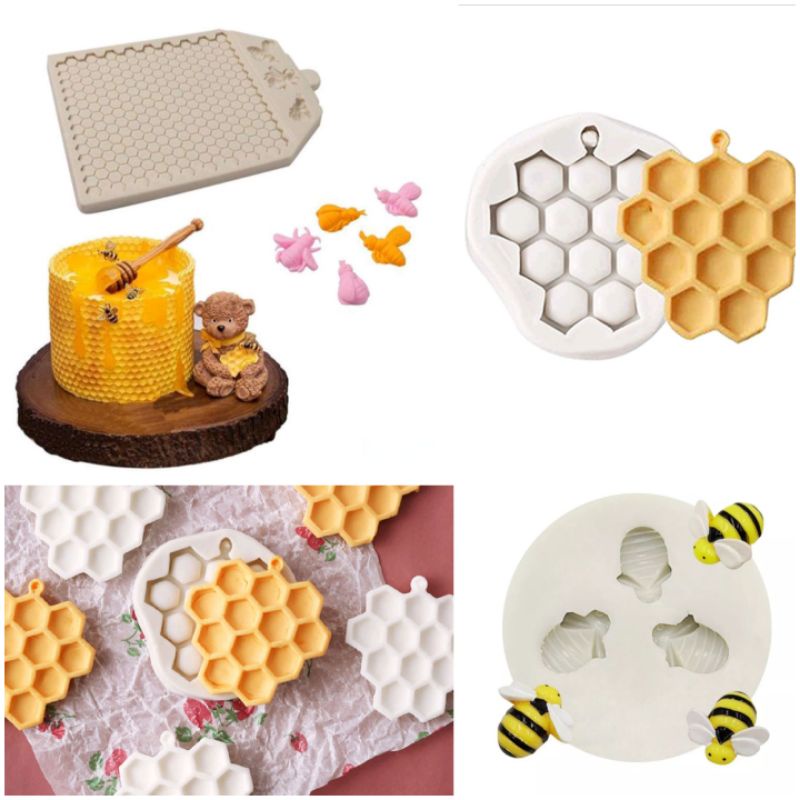 DIY Mini Honeycomb Silicone Cake Moulds Fondant Chocolate